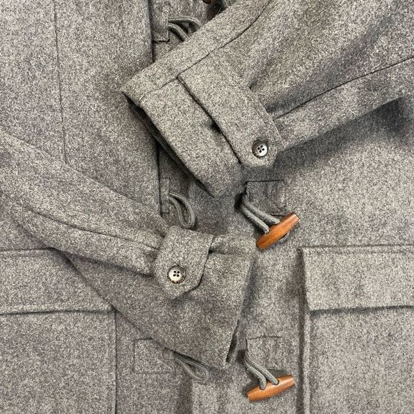 Girl's Children's Place Grey Hooded Duffle Winter Coat wool blend. Toggle jacket - Picture 15 of 16